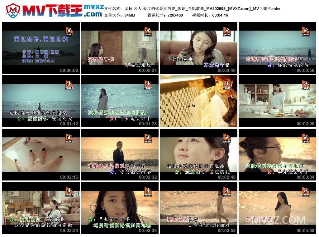 孟杨 凡人-爱过的你爱过的我_国语_合唱歌曲_MA302693